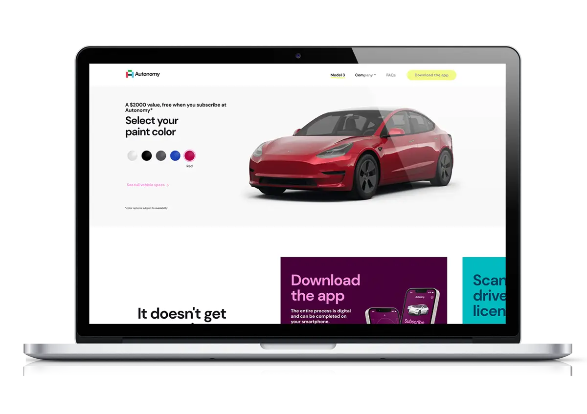 autonomy car configurator